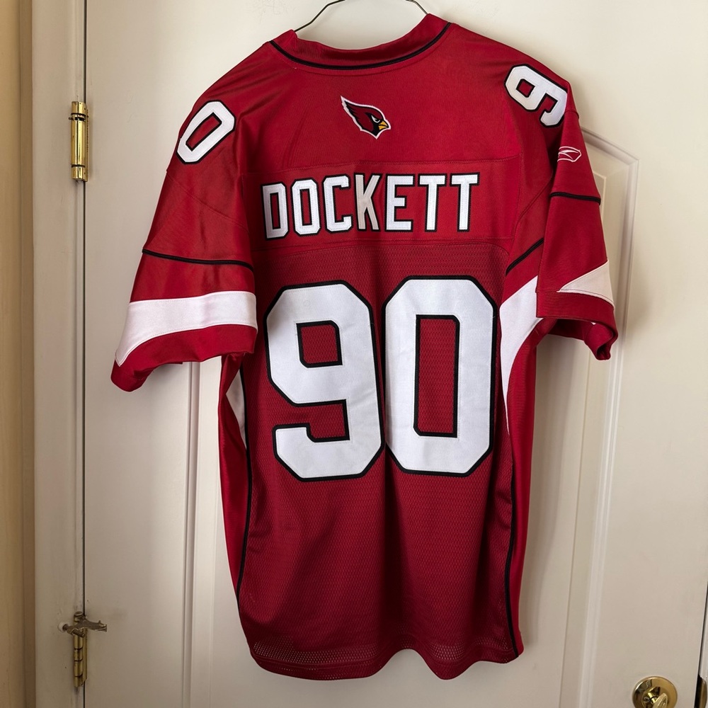 Arizona Cardinals NFL Reebok Red Game Jersey Dockett 90 Mens Large NFL size 48